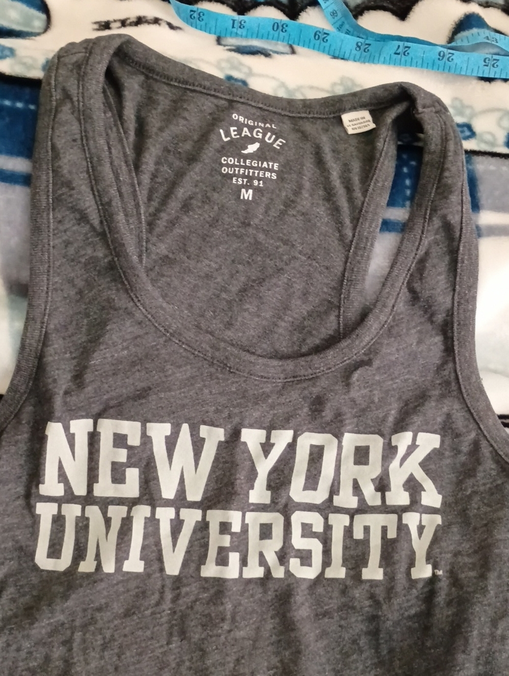 League Grey New York University Scoop Neck Tank
